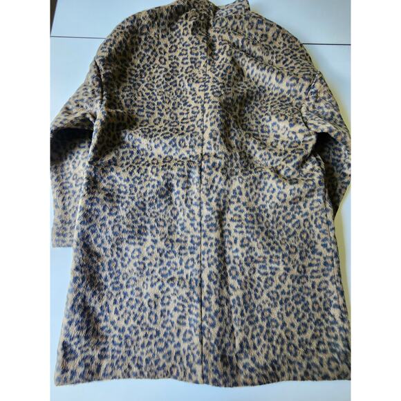 Old Navy Cheetah Print Wool Coatigan Womens Medium - Picture 2 of 6